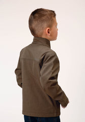 Roper Boys Heather Mocha Soft Shell Tech Jacket - Flyclothing LLC