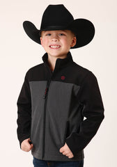 Roper Boys Grey Black Combo Soft Shell Tech Jacket