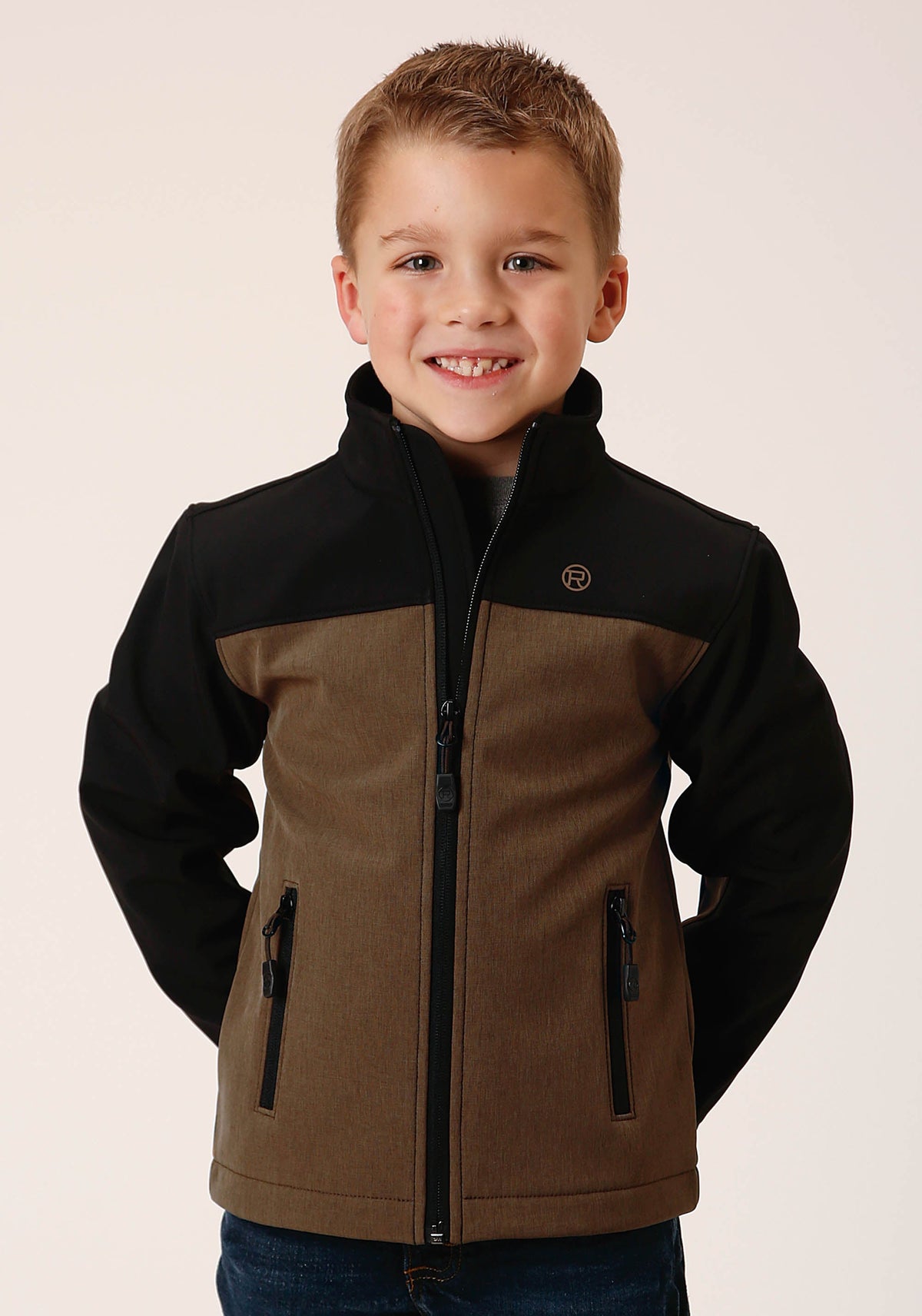 Roper Boys Br Black Combo Soft Shell Tech Jacket