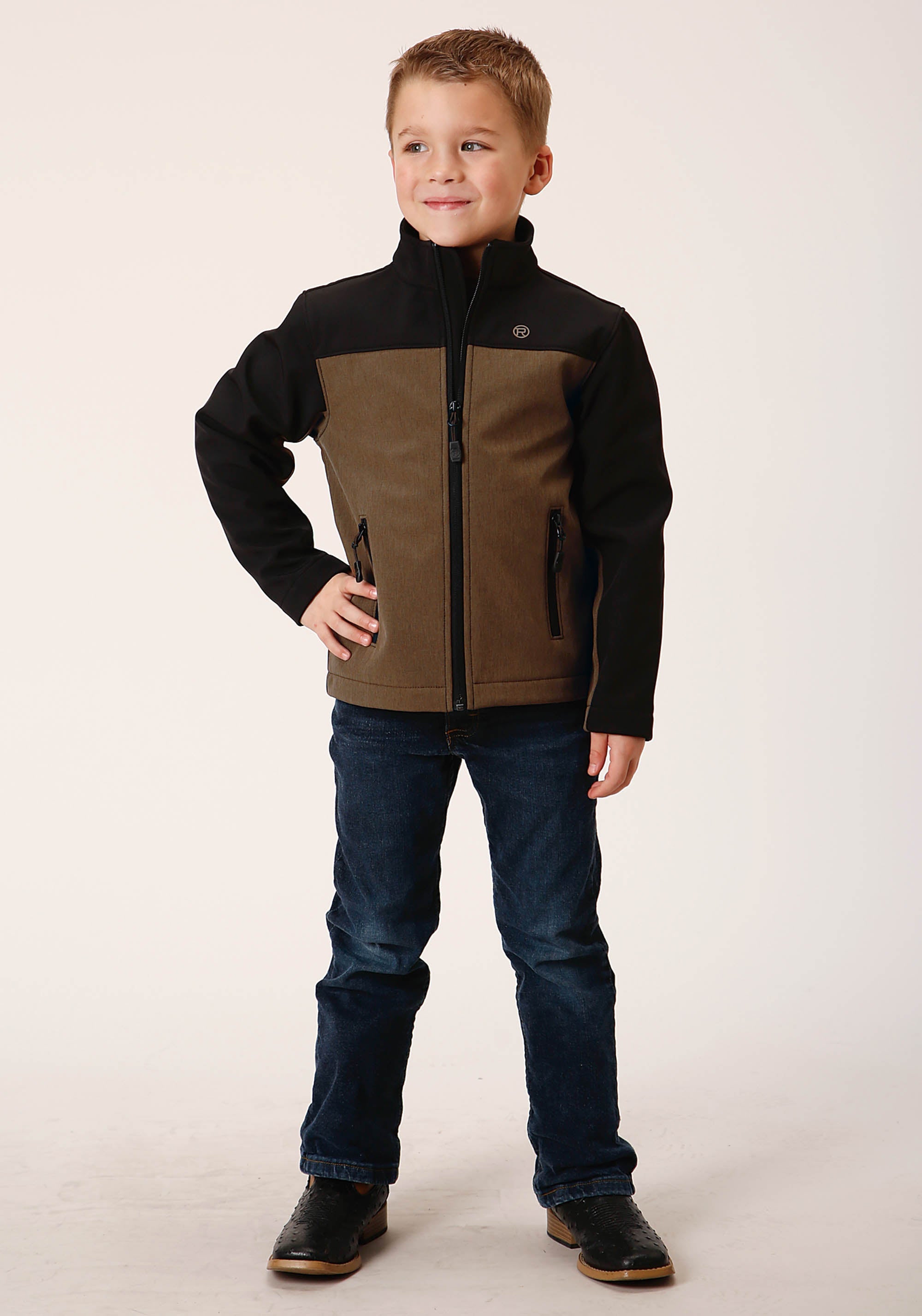 Roper Boys Br Black Combo Soft Shell Tech Jacket