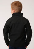 Roper Boys Black Softshell With Black Fleece Lining Zip Front Jacket - Flyclothing LLC