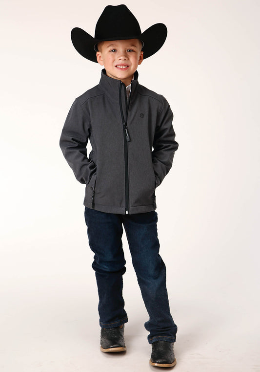 Roper Boys Heather Grey Soft Shell Tech Jacket - Flyclothing LLC