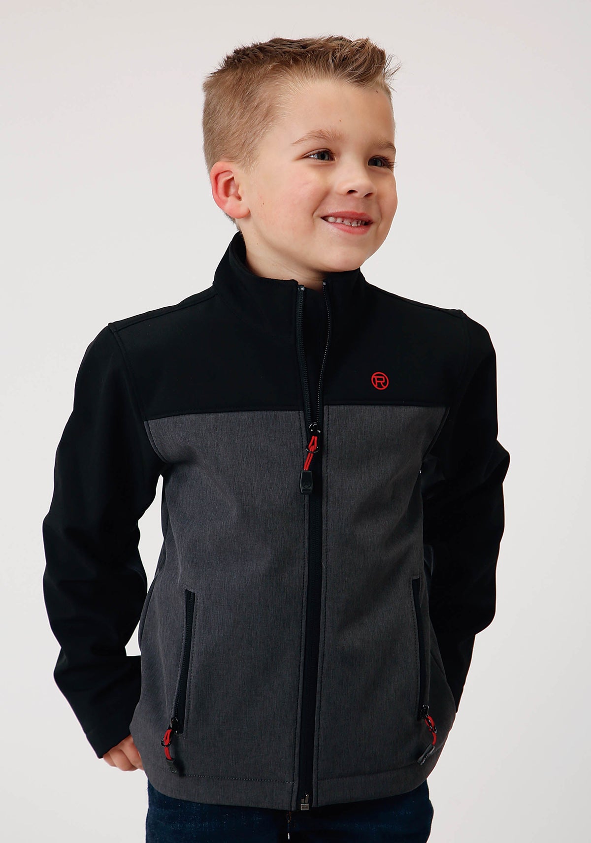 Roper Boys Grey Softshell Combo Tech Jacket