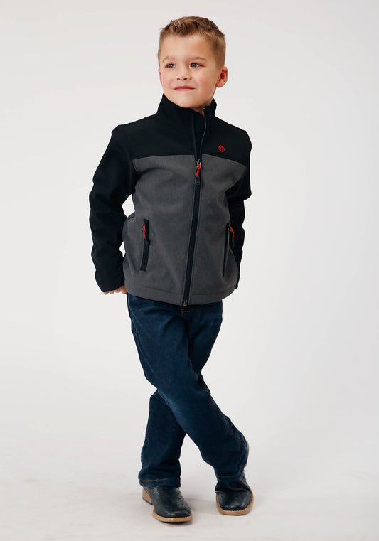 Roper Boys Grey Softshell Combo Tech Jacket - Flyclothing LLC