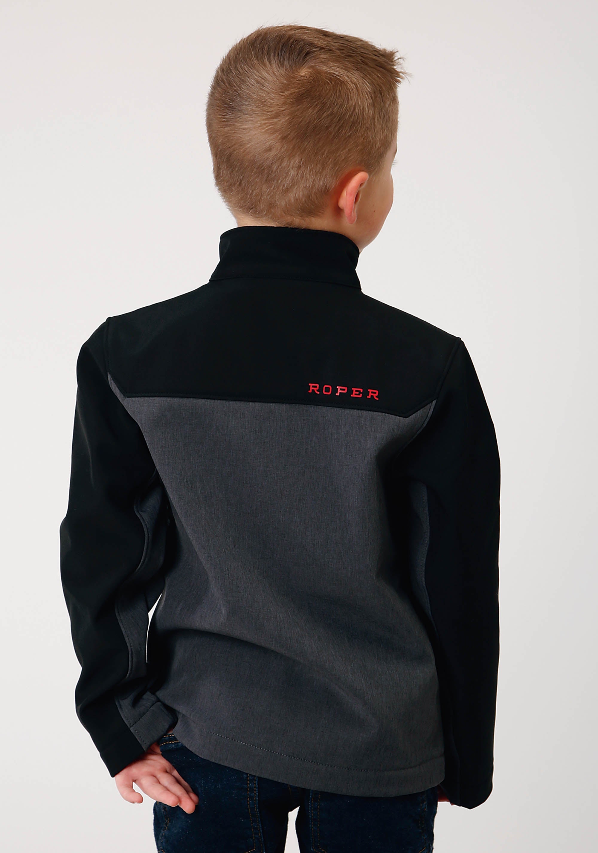 Roper Boys Grey Softshell Combo Tech Jacket