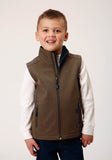 Roper Boys Heather Mocha Soft Shell Tech Vest