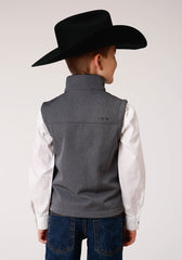 Roper Boys Heathered Grey Softshell Tech Vest - Flyclothing LLC