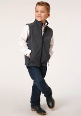 Roper Boys Heather Grey Soft Shell Tech Vest - Flyclothing LLC