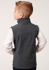 Roper Boys Heather Grey Soft Shell Tech Vest - Flyclothing LLC