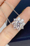 1 Carat Moissanite Floral Pendant Necklace - Flyclothing LLC