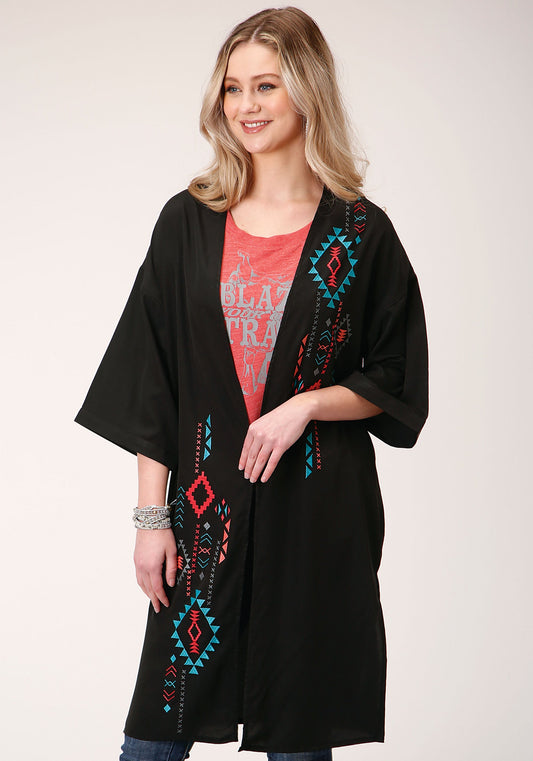 Roper Womens Poly Short Sleeve Cardigan - Roper