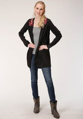 Roper Womens Poly Crepe Long Sleeve Cardigan - Roper