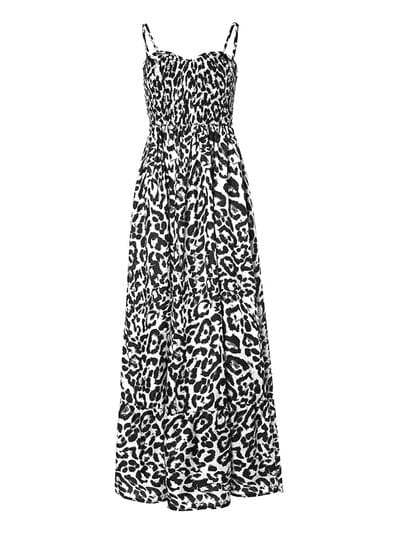 Leopard Sweetheart Neck Cami Dress - Trendsi