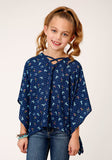 Roper Girls Horse Printed Poncho