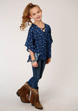 Roper Girls Horse Printed Poncho