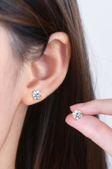 2 Carat Moissanite 925 Sterling Silver Stud Earrings - Flyclothing LLC