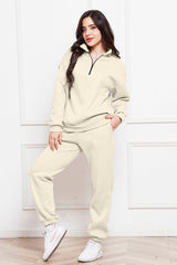 Half Zip Long Sleeve Sweatshirt and Pants Set - Flyclothing LLC