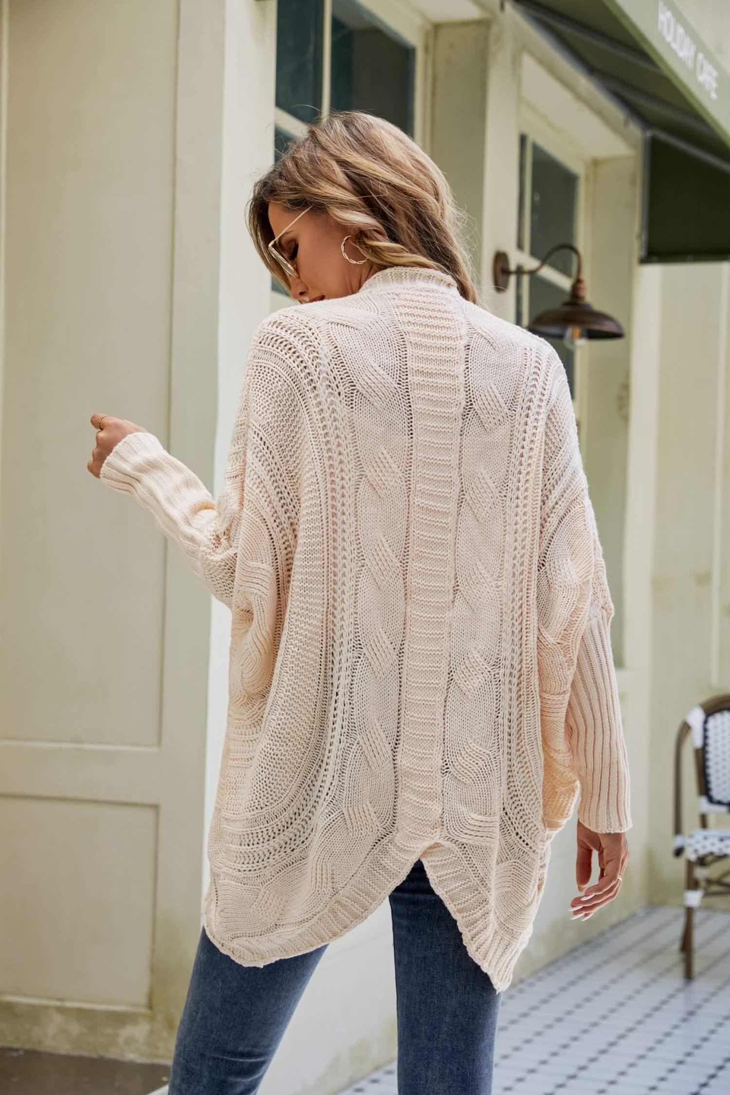 Mixed Knit Open Front Dolman Sleeve Cardigan – Flyclothing LLC