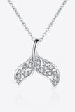 Moissanite Fishtail Pendant 925 Sterling Silver Necklace - Flyclothing LLC