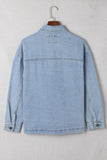 Button Down Collared Denim Jacket - Flyclothing LLC