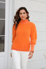 Turtle Neck Long Sleeve Pullover Sweater - Flyclothing LLC