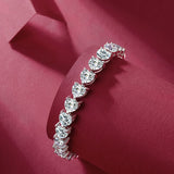 24 Carat Moissanite 925 Sterling Silver Heart Bracelet - Flyclothing LLC