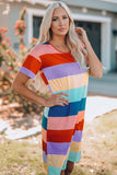 Women Color Block Side Slit Mini Dress - Flyclothing LLC