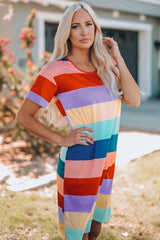 Women Color Block Side Slit Mini Dress - Flyclothing LLC