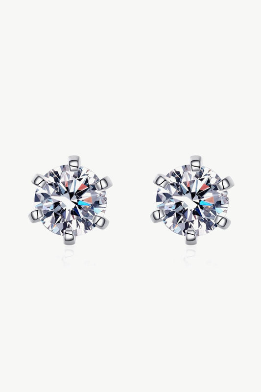 2 Carat Inlaid Moissanite Stud Earrings - Flyclothing LLC