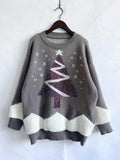 Christmas Tree Graphic Dropped Shoulder Sweater - Flyclothing LLC