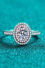 1 Carat Moissanite 925 Sterling Silver Halo Ring - Flyclothing LLC