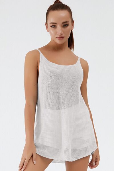 Scoop Neck Spaghetti Strap Knit Cami - Flyclothing LLC