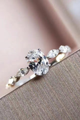 1 Carat Moissanite Oval Ring - Flyclothing LLC