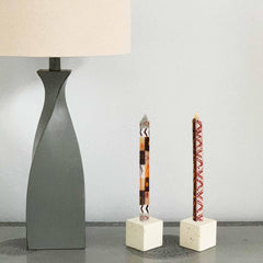 Tall Hand Painted Candles - Pair - Akono Design - Nobunto - Flyclothing LLC