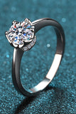 1 Carat Moissanite Rhodium-Plated Solitaire Ring - Flyclothing LLC