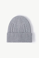 Cable-Knit Cuff Beanie - Trendsi