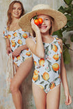 Marina West Swim Salty Air Puff Sleeve One-Piece in Citrus Orange - Flyclothing LLC