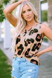 Leopard Print Round Neck Tank - Trendsi