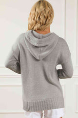 Drawstring Hooded Sweater with Pocket - Flyclothing LLC