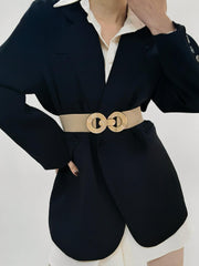 Geometric Buckle Elastic Wide Belt - Flyclothing LLC