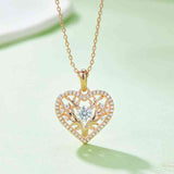 Moissanite 925 Sterling Silver Heart Shape Necklace - Flyclothing LLC