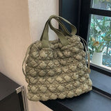 Drawstring Quilted Shoulder Bag - Flyclothing LLC