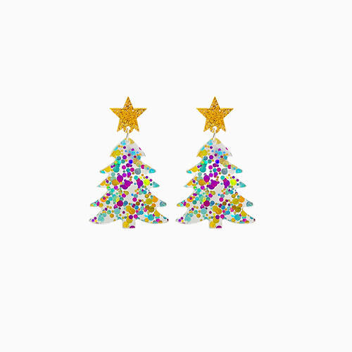 Christmas Tree Acrylic Dangle Earrings - Flyclothing LLC