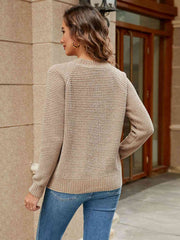 Round Neck Raglan Sleeve Sweater - Flyclothing LLC