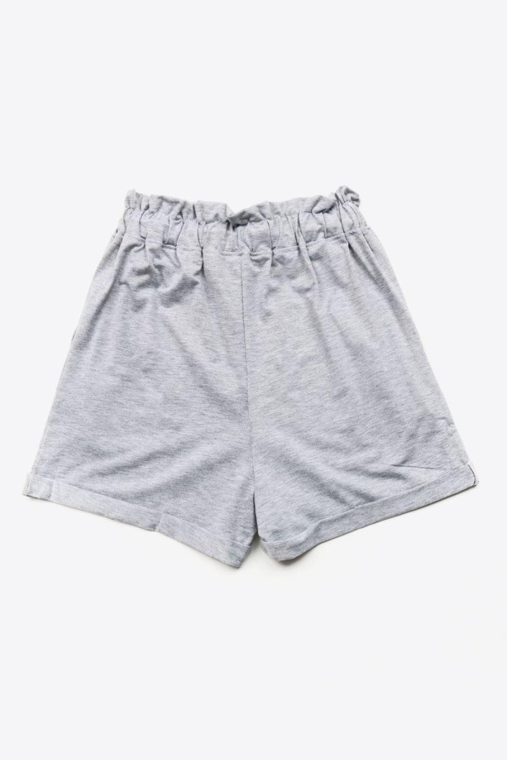 Buttoned Drawstring Waist Cuffed Shorts - Flyclothing LLC