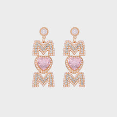 MOM Pearl Rhinestone Alloy Earrings - Flyclothing LLC