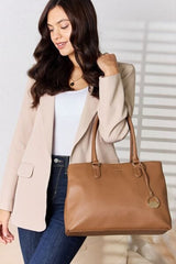 David Jones Structured Leather Handbag - Trendsi