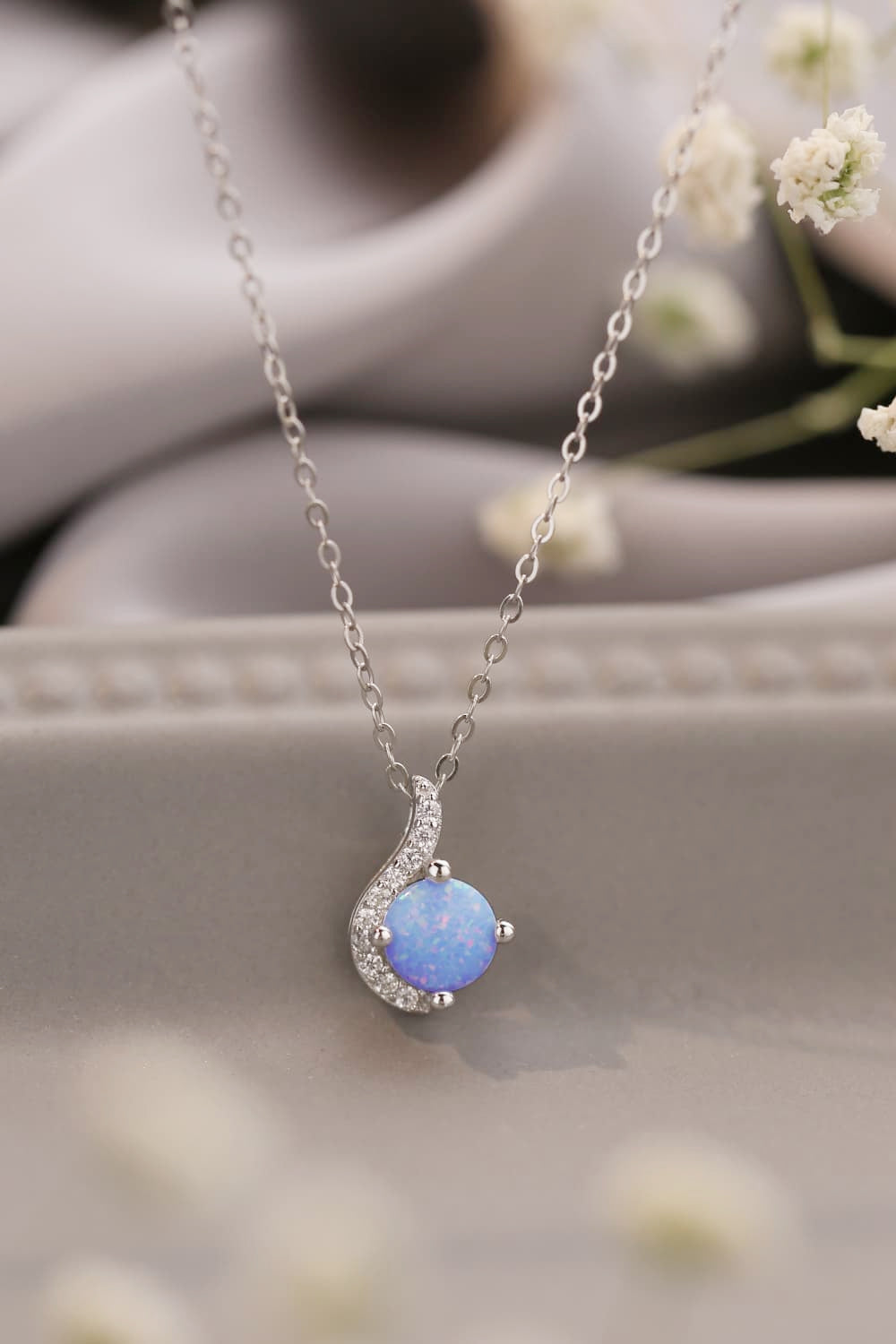 Sweet Beginnings Opal Pendant Necklace - Flyclothing LLC