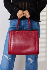 David Jones Texture PU Leather Handbag - Trendsi