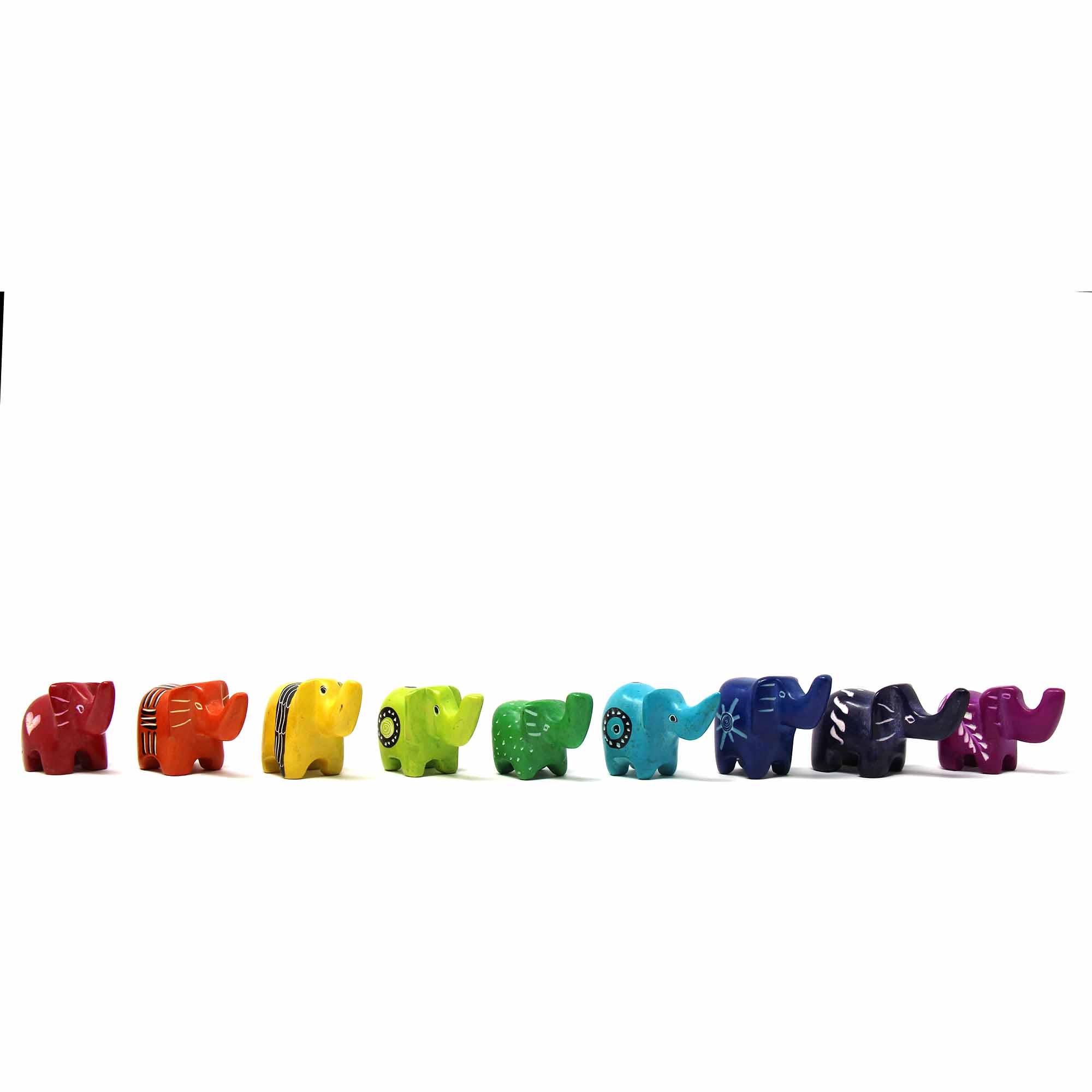 Soapstone Tiny Elephants - Assorted Pack of 5 Colors - Flyclothing LLC